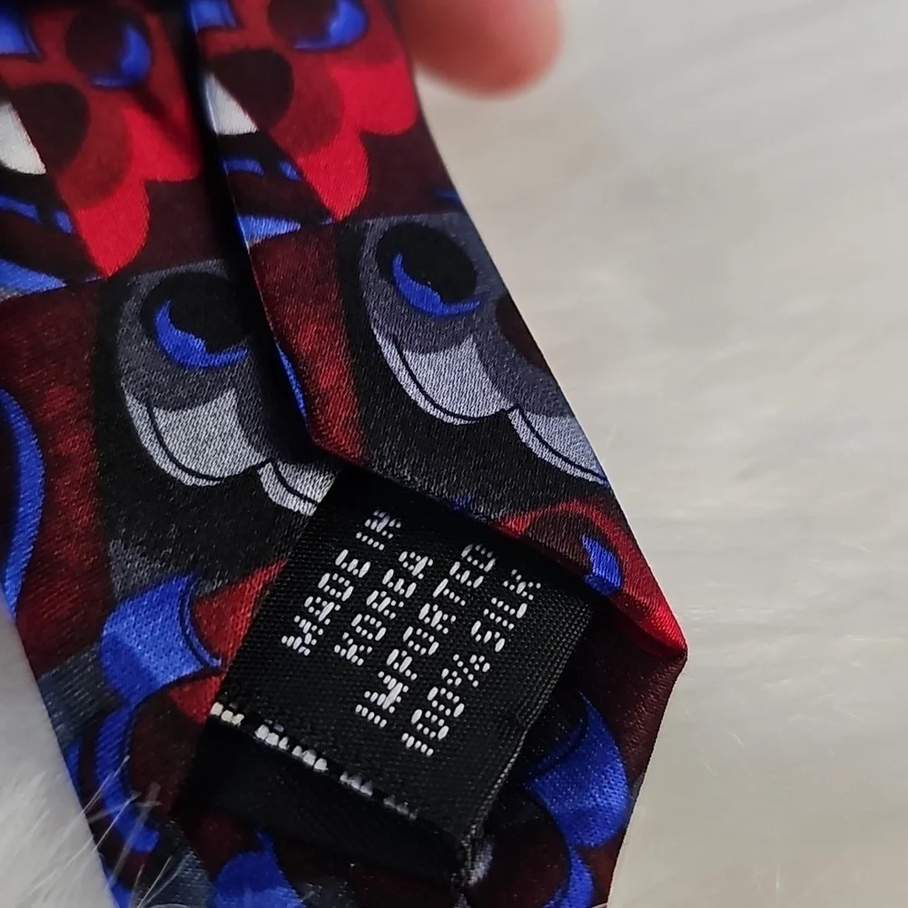 The BEATLES, silk Tie. Blue, Red, Gray. Eight Days A‎ Week. Excelent